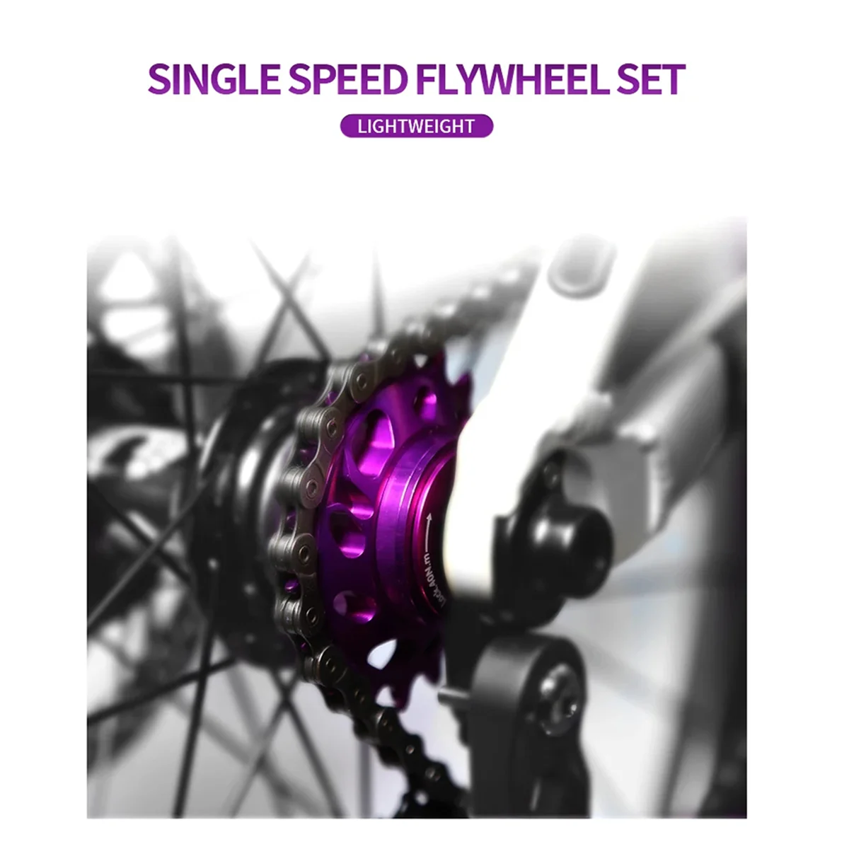 TANKE Single Speed Flywheel Conversion Kit 18T Cassette Cog Road Bike Sprocket for Freewheel Chain Purple