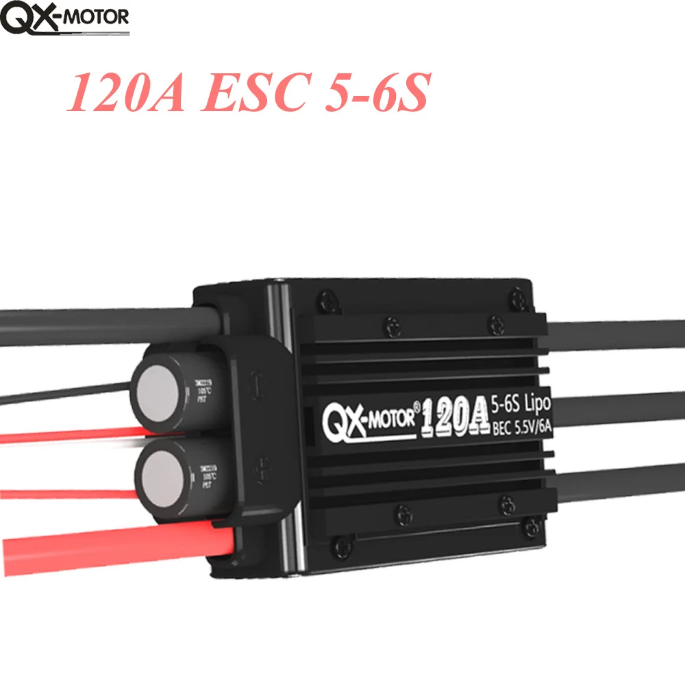 

QX-Motor 5-6S 120A ESC electronic governor with UBEC 5.5V/6A for 80mm EDF for fixed wing aircraft helicopters