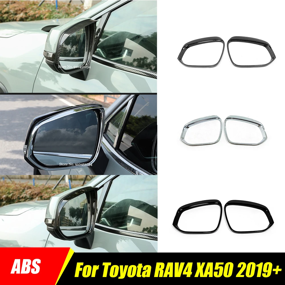 

For Toyota RAV4 RAV 4 XA50 2019 2020 2021-2023 ABS Car rearview mirror block rain eyebrow Cover Trim Sticker Styling Accessories