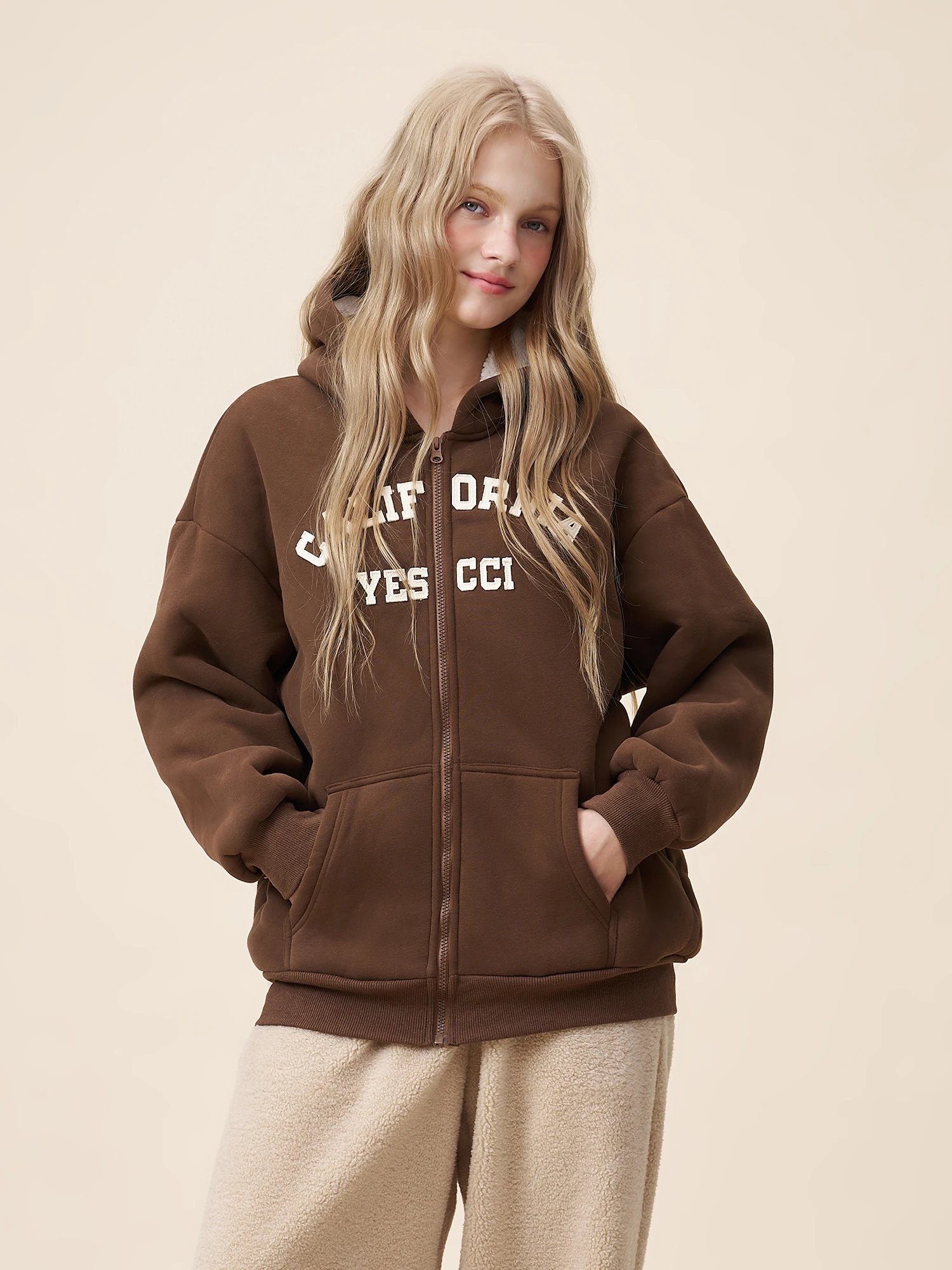 

Yescci Retro American Color Blo Patchwork Sweatirt Jaet Women Casual Top Cotton Polyester Blend Long Sve Zipper Closure