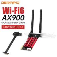 Tarjeta WiFi 6 PCIe BT 5,4 banda Dual 2,4G 5,4 GHz AX900M adaptador de red inalámbrica de escritorio con Cable elevador pcie para Windows 10 11