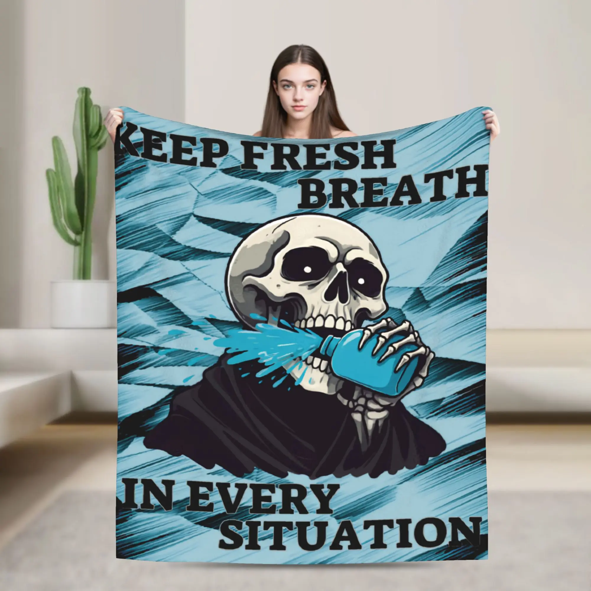 Keep fresh breath in every situation Mouthwashing Blankets  Flannel Novelty Warm Throw Blanket for Bedspread Summer