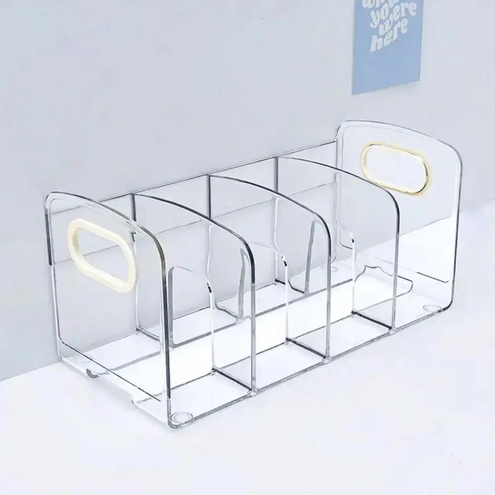 Acrylic Bookends Acrylic Transparent Bookstand Divider Board Compartmentalized Design for Easy Storage Organization of Books