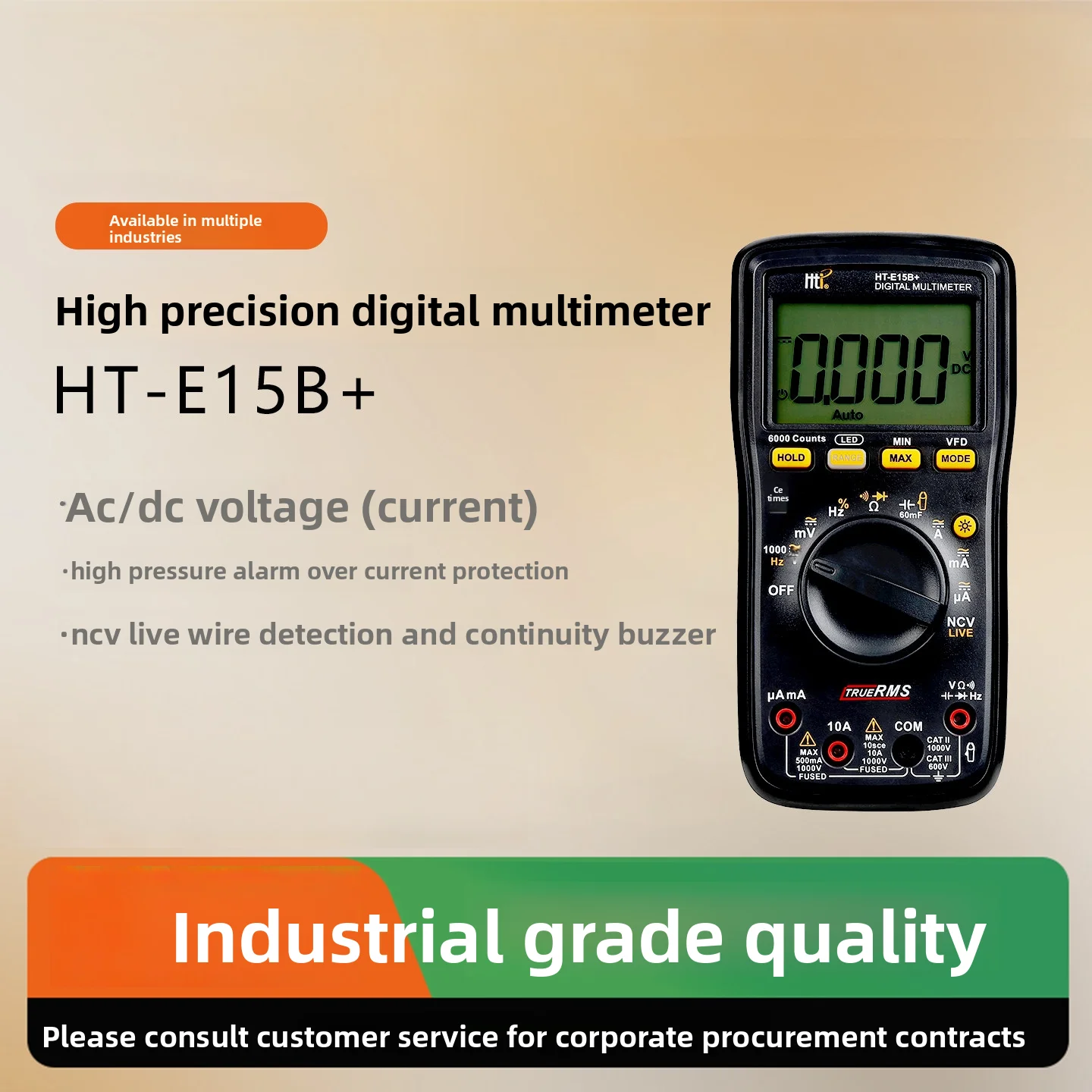 High Precision HT E15B Plus HT E17B Plus Digital Multimeter 1500V True RMS Display Multimeter for Professional Electrical Work
