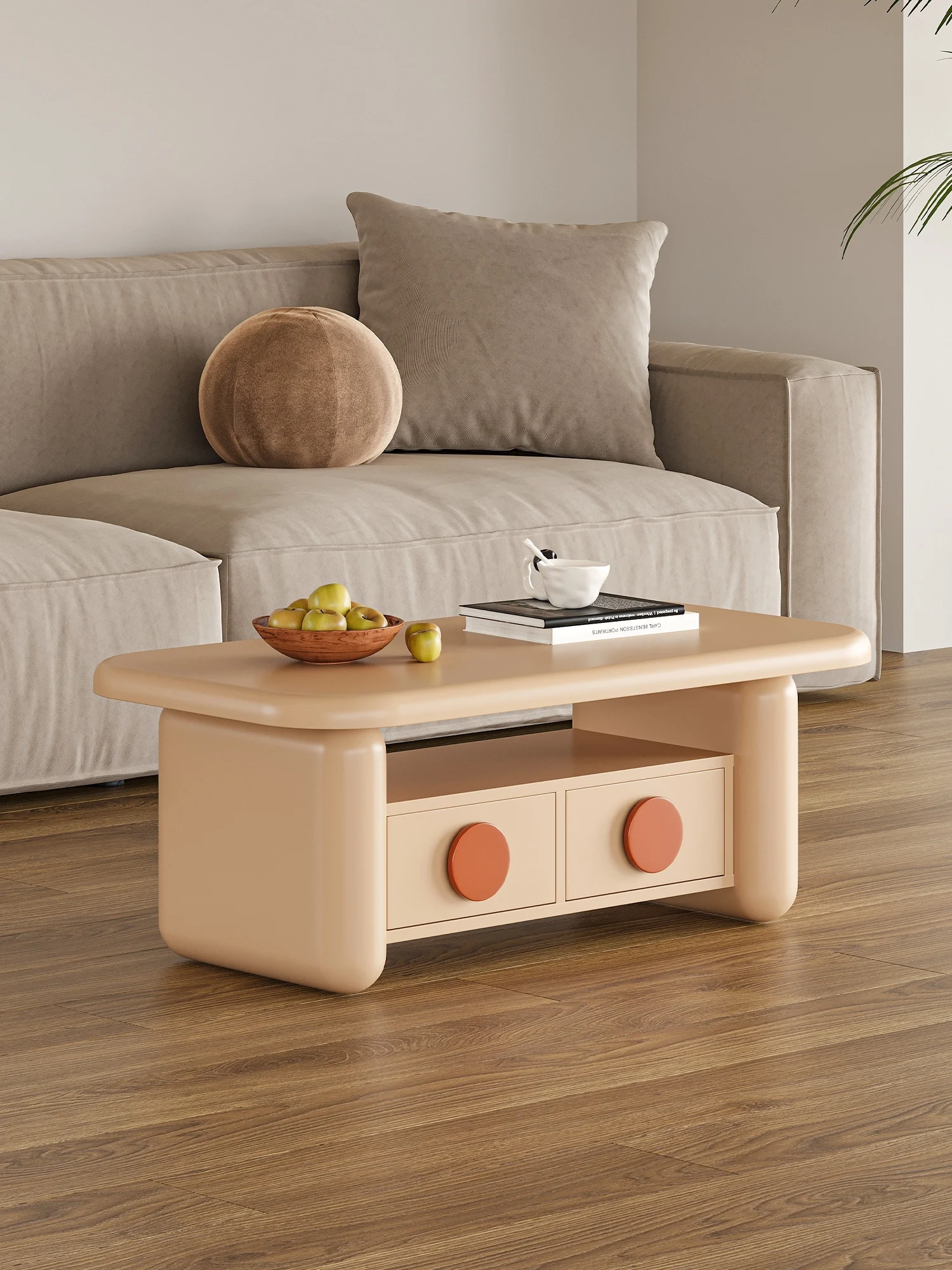 Home Modern French Milk Tea Color Sunset Coffee Table