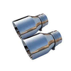 1 Pcs Universal Tail Throat 304 Stainless Steel Bright Burnishing Twill Glossy Bilayer Muffler Exhaust Nozzle Tip