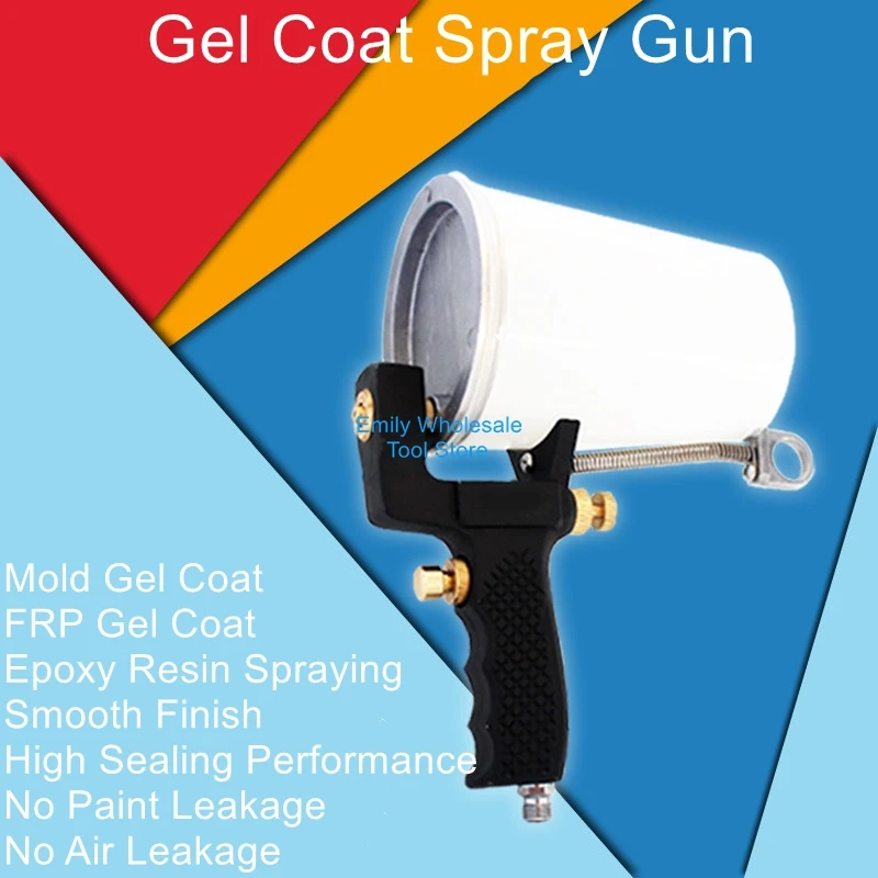 

Gel Coat Spray Gun 3.0 | Resin Fiberglass Mold Gel Coat Spray Gun | Large-Bore 5.0 Handheld Spray Gun