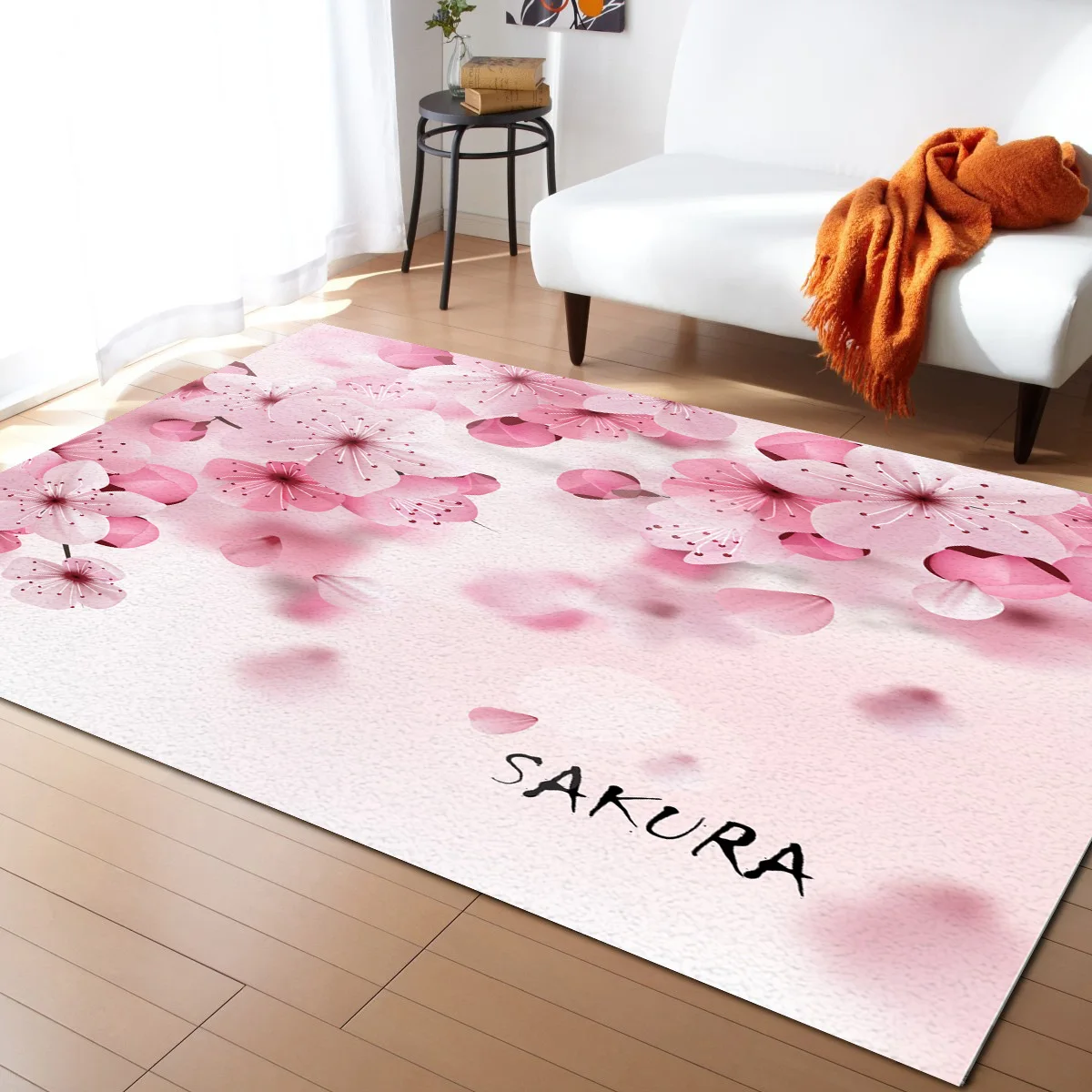 

Cherry Blossom Sakura Pink Flower Carpet Living Room Large Area Rugs Bedroom Carpet Modern Home Living Room Decor Floor Rug