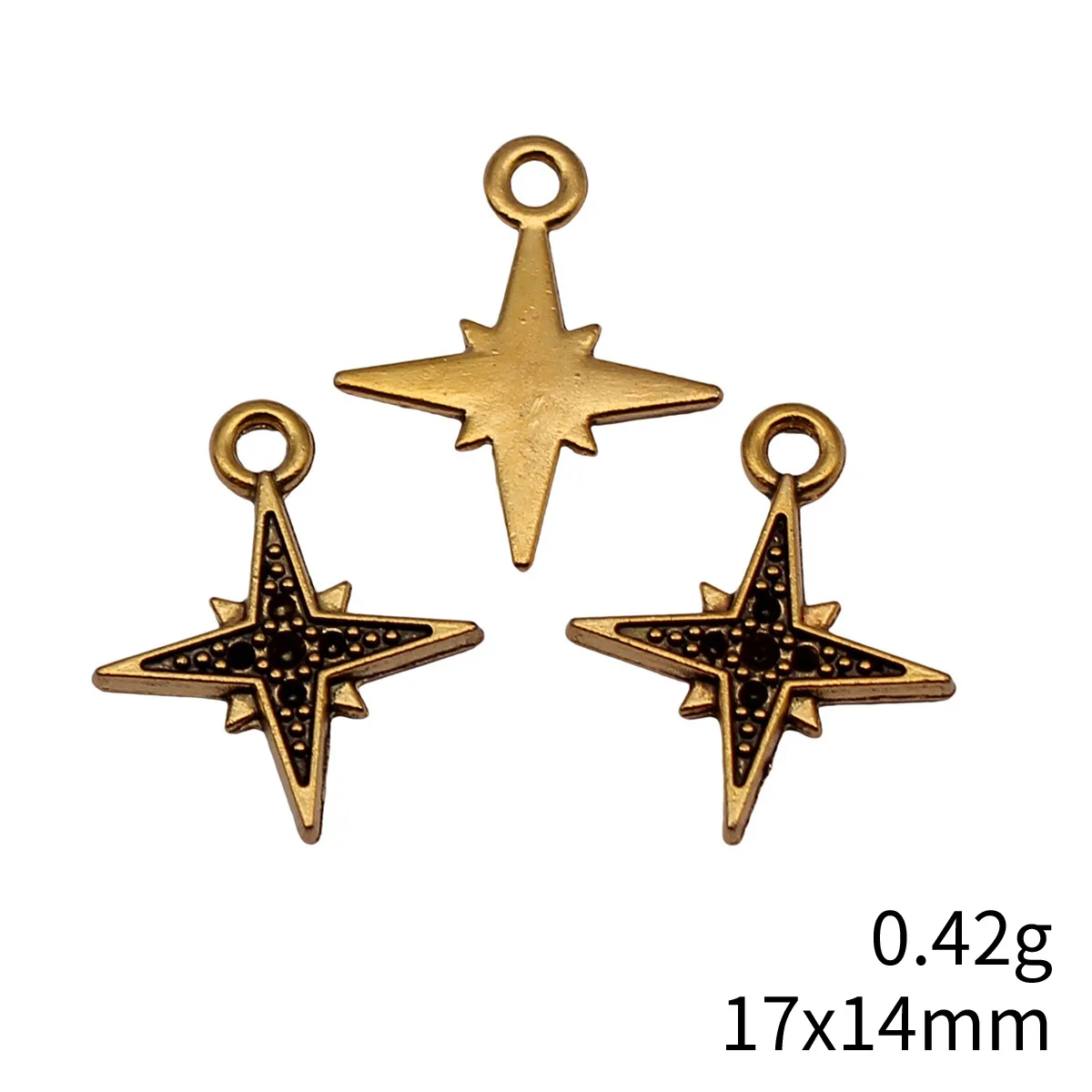 40pcs 17x14mm 2 Colors Antique Silver Color Antique Gold Color Star Charms Handmade Jewelry Making Accessories