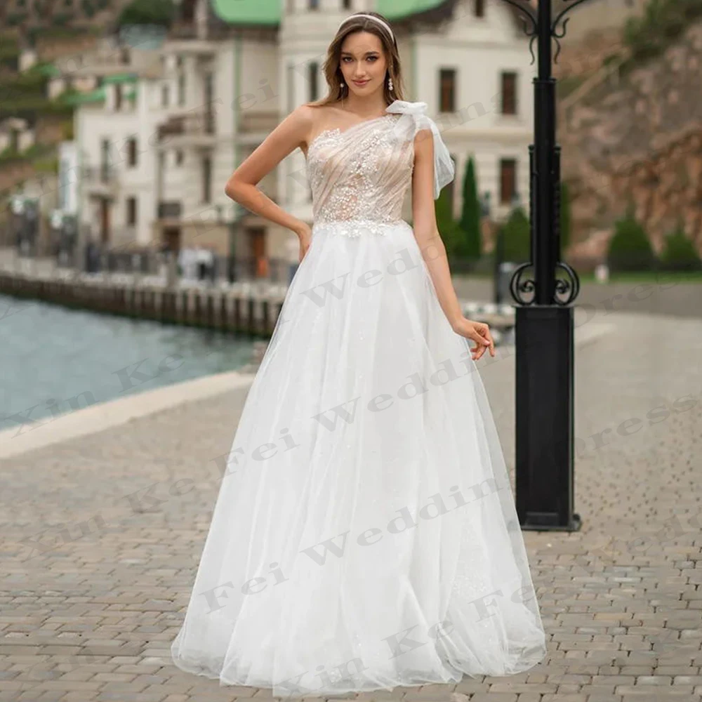 

Vintage Wedding Dresses Sexy Illusion Off Shoulder Sleeveless Beautiful A-Line Fluffy Princess Style Mopping Bridal Gowns 2024