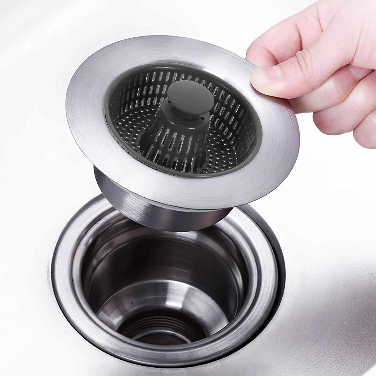 6Pcs Sink Drain Strainer Basket Plastic Kitchen Sink Filter Basket Anti-Clog Hair Food Scraps Catcher for Kitchen