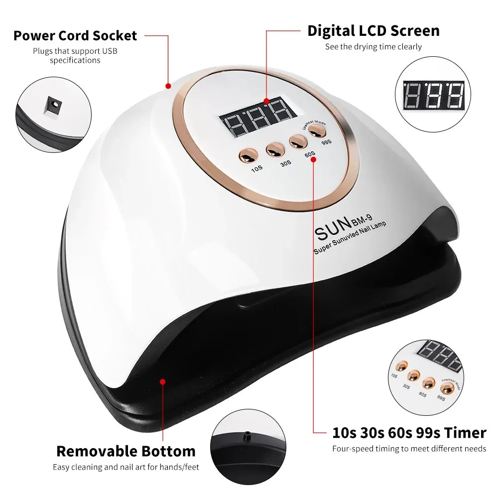 66LEDs Powerful UV LED Nail Drying Lamp For Drying Nail Gel Polish Portable Design With LCD Display UV Lamp Manicure Salon Tools