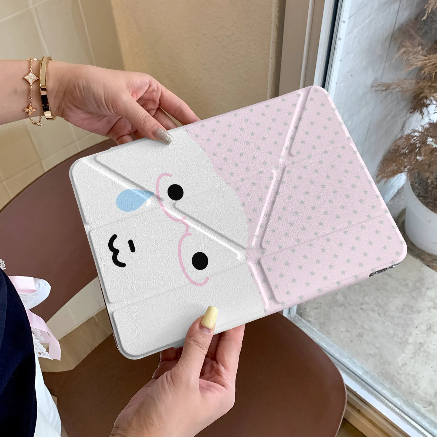 Ins Korea Pink Star Glasses Dog Y2K Tablet Case For iPad Pro 13in 11th M5 M4 12.9in A16 7/8/9/10th Air 6/7 11in M2 M3 Mini Cover