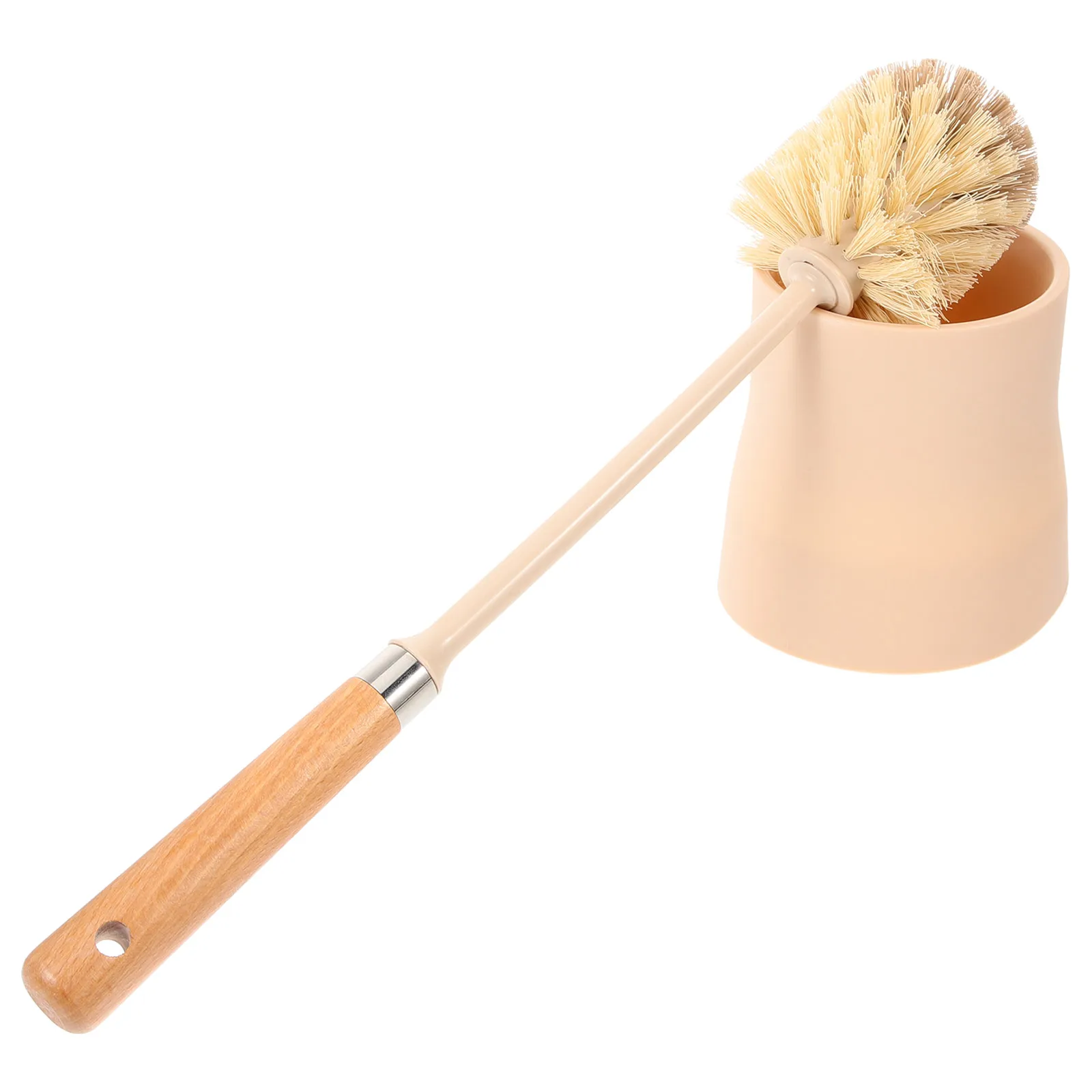 

Toilet Brush Set Long Handle Wood Plastic Materials Design Effective Stain Removal Anti Slip Bathrooms Hotels Offices