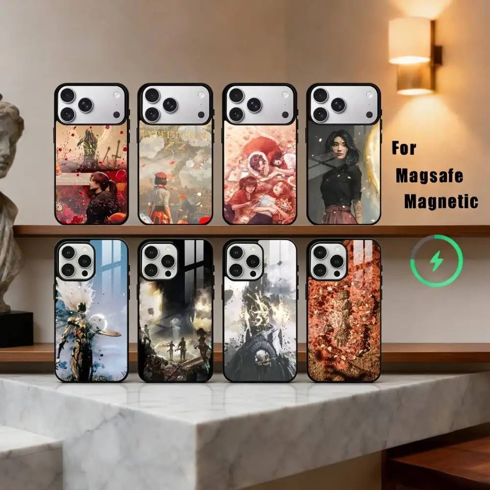 

Game Clair O-Obscur Expedition 33 Phone Case For iPhone17,16,15,14,13,12,11 Plus,Pro Max Magnetic For Magsafe Wireless Charging