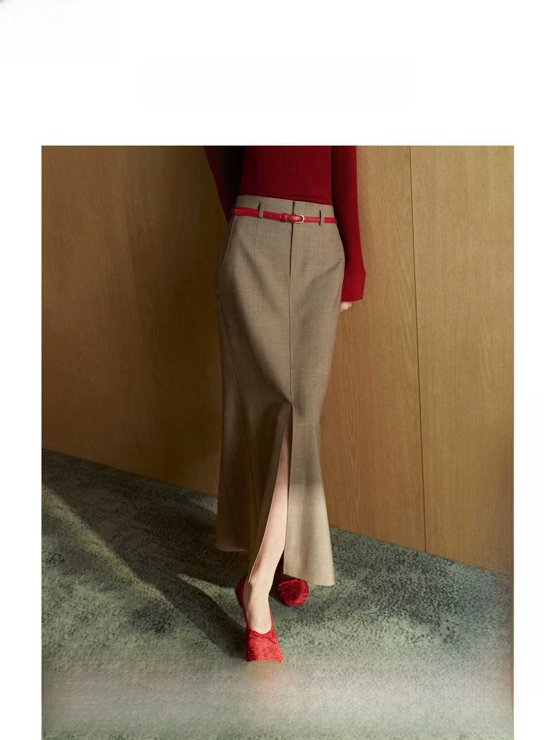 

Elite Wardrobe ZHIZHI Wind Willow High Waist Commute Split Fi Tail Skirt New Spring Ladies Faion Simple Sle