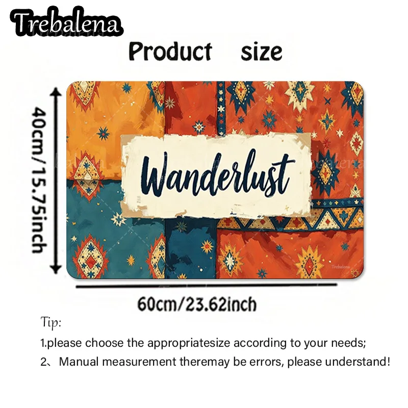 Felpudo de bienvenida bohemio Wanderlust, felpudo con patrón Tribal, decoración del hogar, 1 ud.