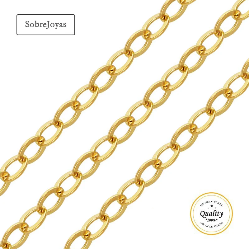 Chain 1.4MM Necklace 14K Gold Filled Cable Chain Unfinished Chain Necklace Gold Jewelry Minimalist Gold Filled Chain DIY Jewelry