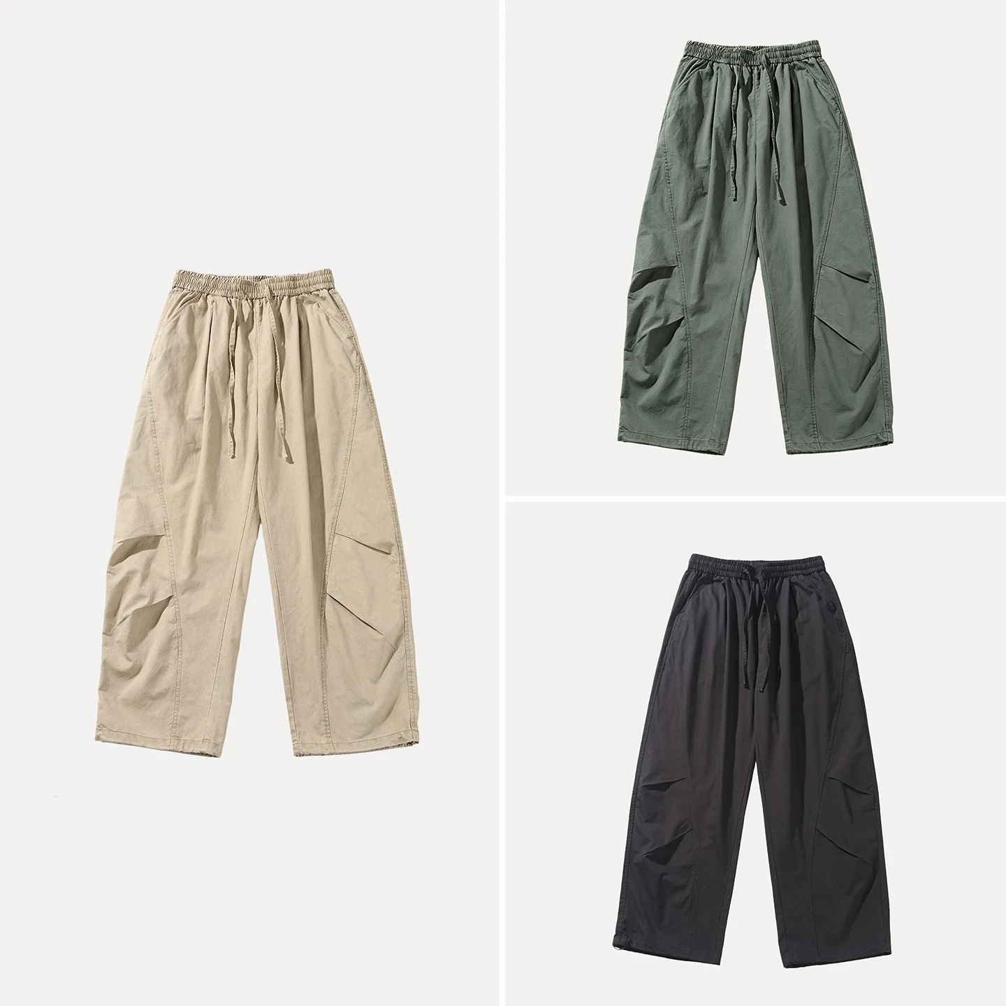 Men's Fashion Motorcycle Style Loose Pants Belted Pleated Multi-Color Casual Trousers Autumn 2026 Zadata Brand Wide Leg