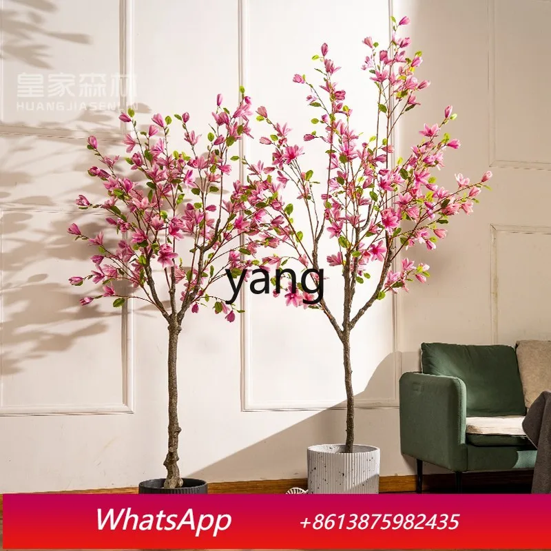 CX artificial tree magnolia kapok potted green plant indoor living room store floor ornament