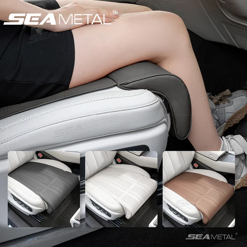 Imagen 1 del producto SEAMETAL Cojín para asiento de automóvil con soporte para piernas Funda protectora universal para asiento de automóvil con extensión Acolchado para reposapiés para aliviar la fatiga