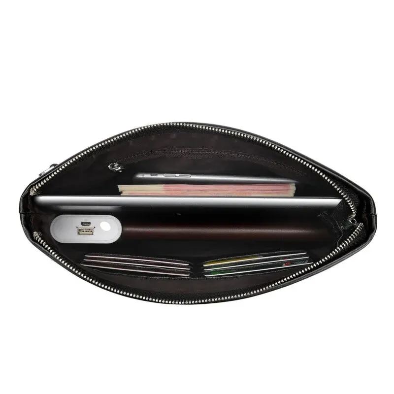 Large Capacity Leather Clutch Bag for Men, Luxury Handbag for Phone, Famous Brand Pouch for Boy, Wallet, Designer, 2024