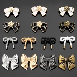 6PCS Of Female Metal Bow Button High-grade Fashion Delicate Sweater Coat Decorative Buttons