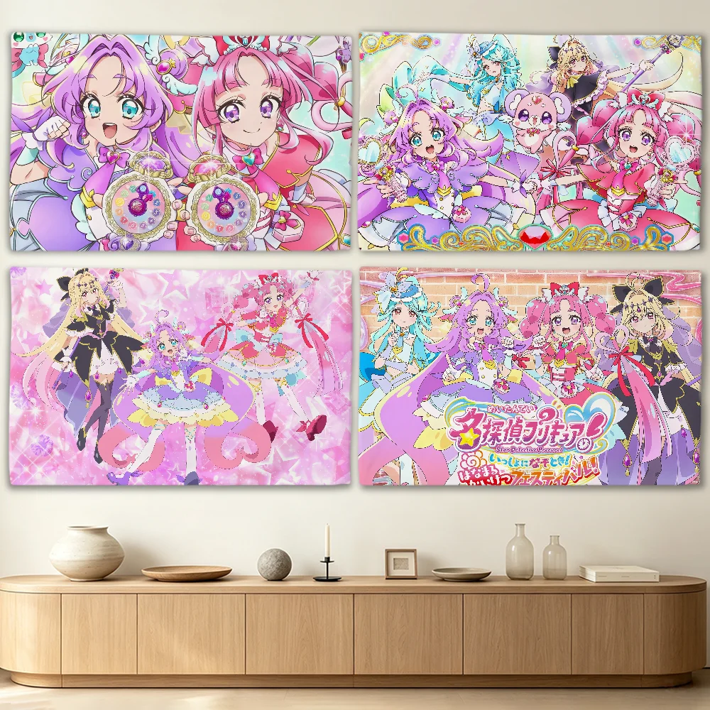 Anime Star D-Detective P-Precure! flag Advertising Banner for Camping Decoration Outdoor & Garage Wall Hanging Decorations