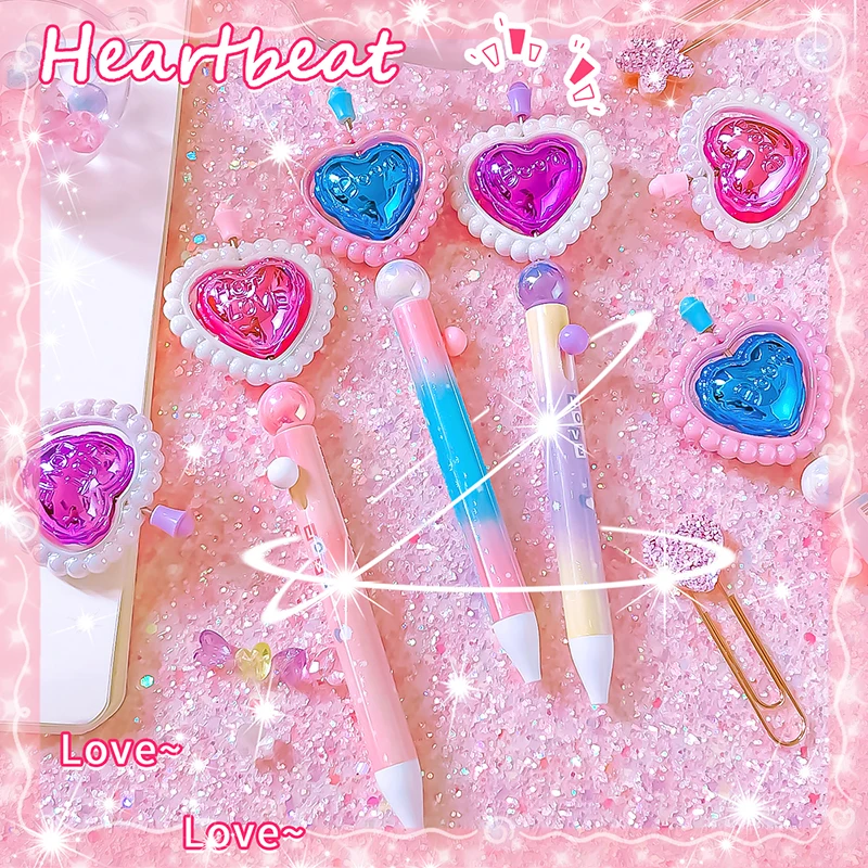 

Симпатичные канцелярские товары, ручки для письма назад в школу, гелевые ручки с сердечками и сердечками, элегантные канцелярские принадлежности, милые ручки