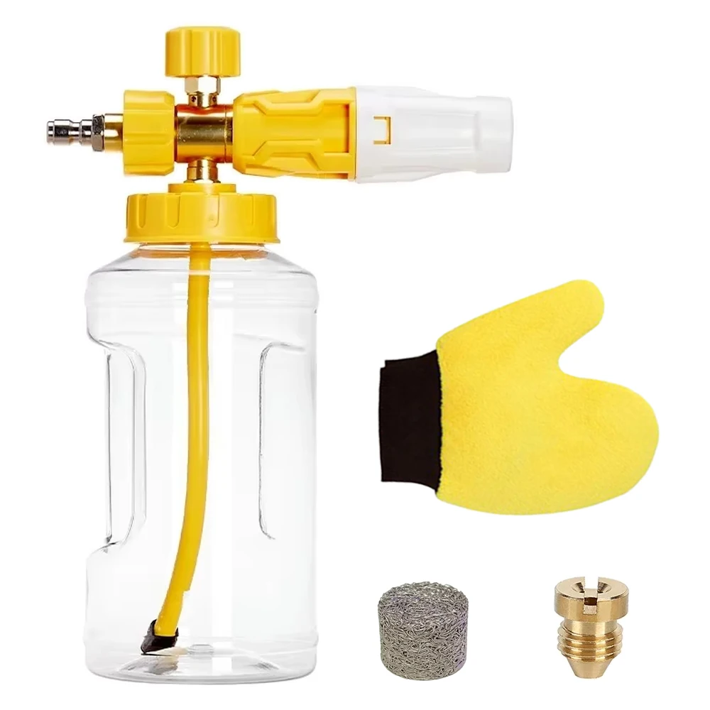 

High Pressure Washer Foam Cannon Kit with Foam Filter & Replacement Nozzle Core, Gloves Included Car Wash Cleaning Accessory