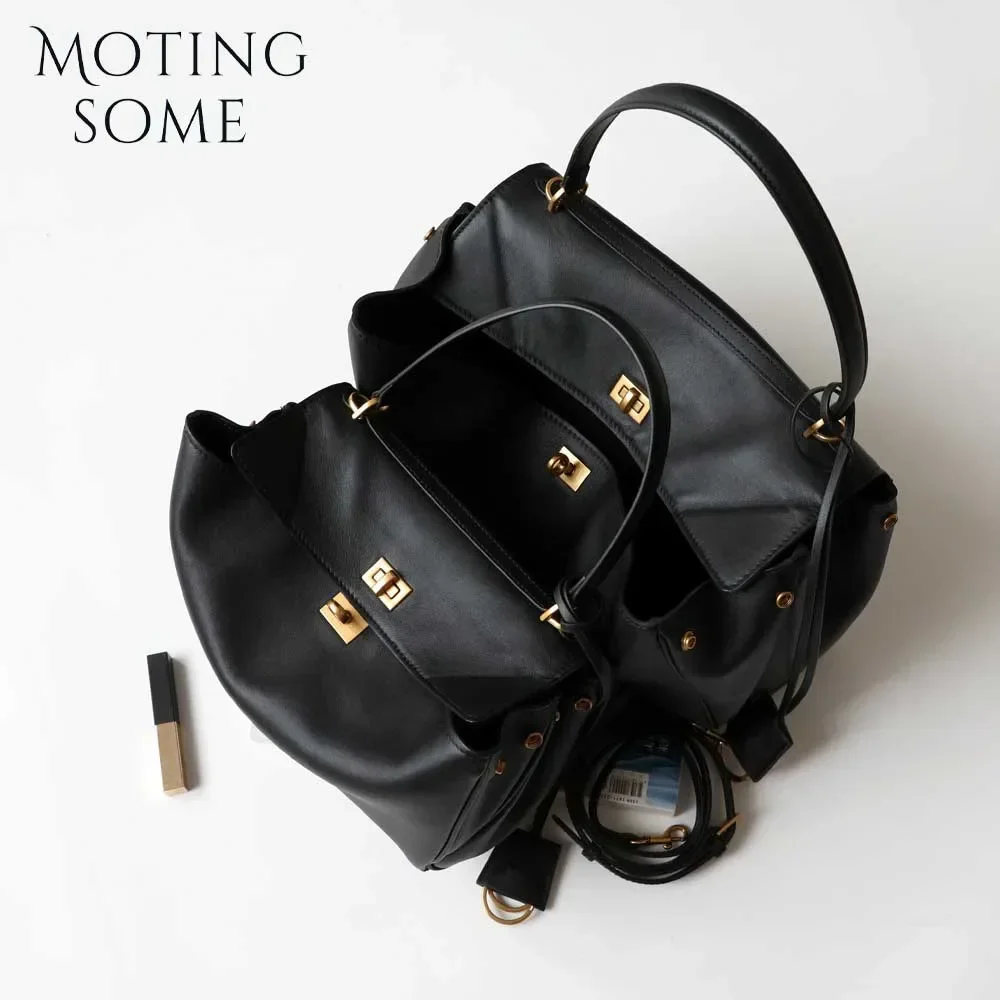 Motingsome 2024 Rodeo hebilla mujer bolsos de diseñador de lujo bolso de cuero de vaca moda señora bolsa Retro axila monederos Tote nuevo