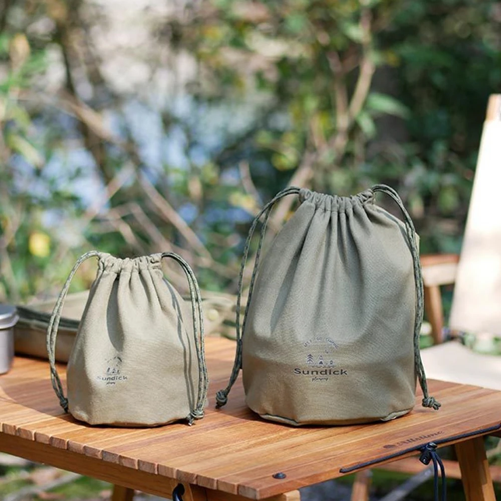 Canvas Drawstring Pocket Bundle Pocket Waterproof 3 Specifications Anti Splashing Canvas Camping Storage Bag Storage Bag 2 Sizes