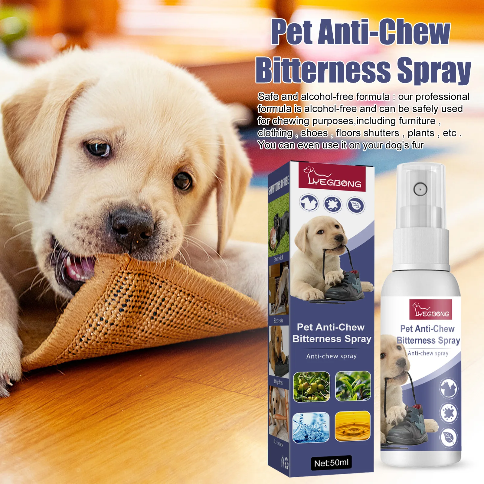 Pet Bitter Anti roer Spray para Cães, Coçar Sofá, Mesa De Mastigação, Cadeira Pernas Spray