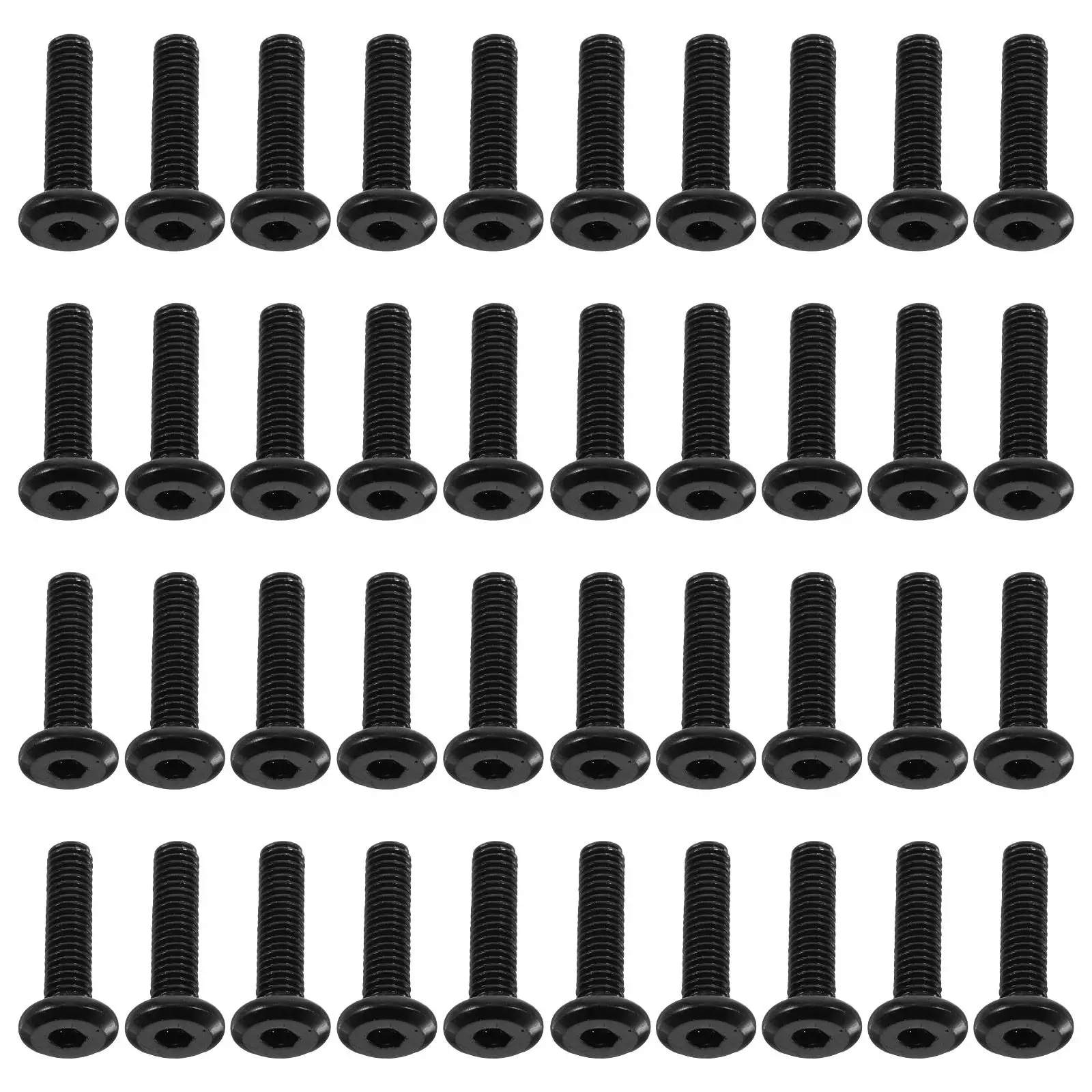 

50Pcs Furniture Screws Carbon Steel Flat Beveled Head Socket Cap Screws Full Thread for Bed Table Rack Assembly