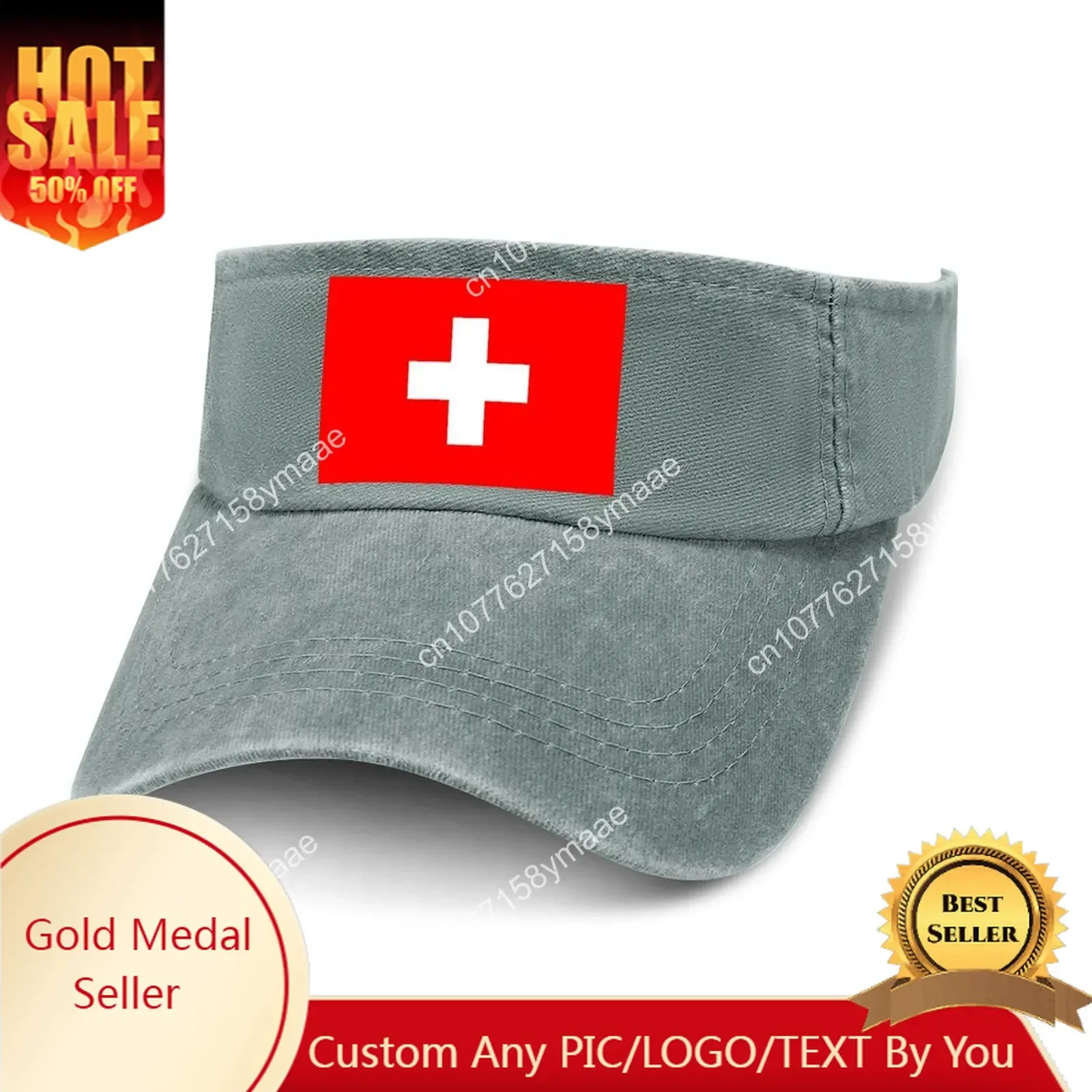 

Switzerland Sun Visor Leaky Top Cowboy Hats Mens Womens Customize DIY Cap Sports Baseball Tennis Golf Caps Empty Open Top Hat