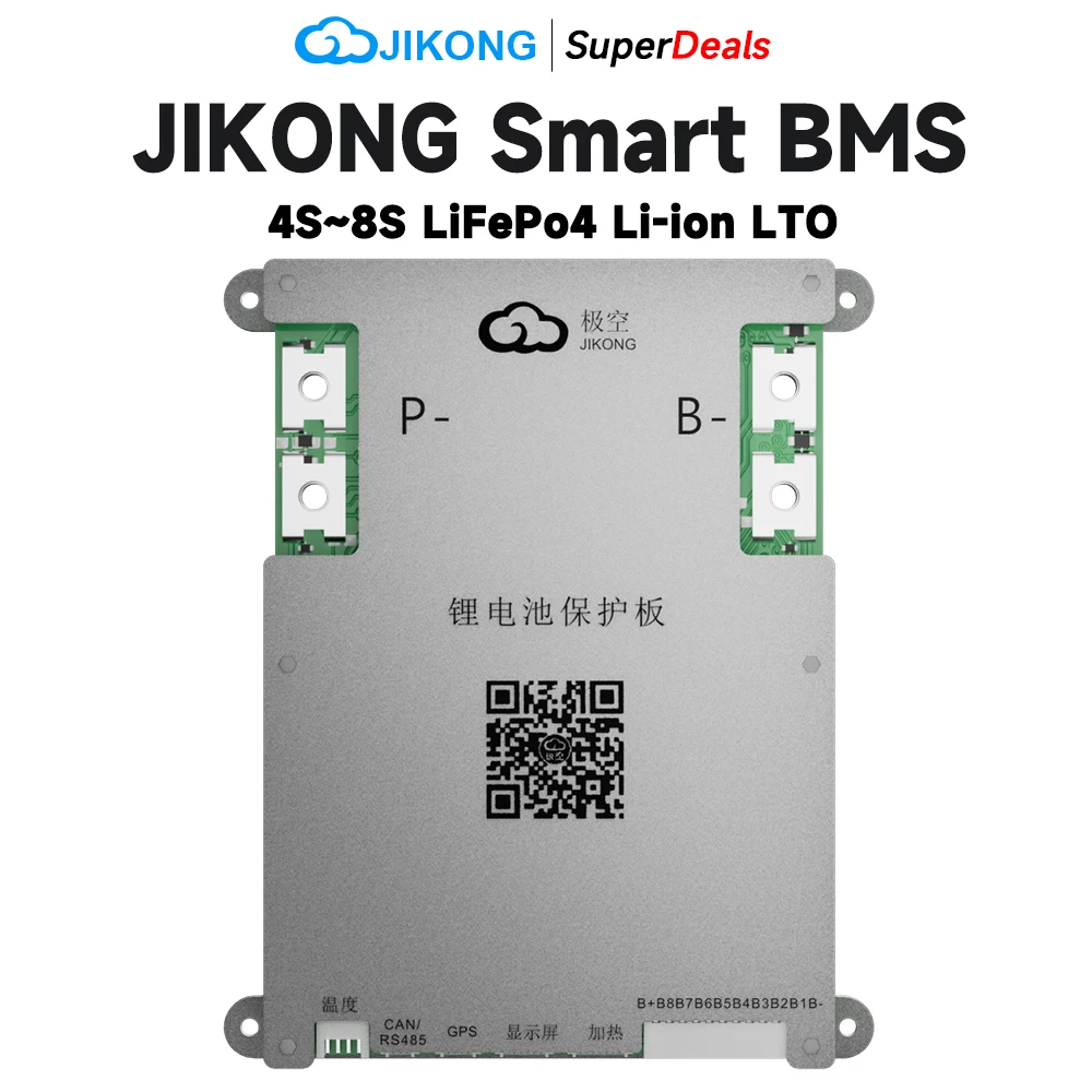 

JKBMS 4S-24S LiFePo4 8S 24V 16S 48V 7S 10S 12S 13S 17S 20S 24S 100A Li-ion with Bluetooth Active Balance JIKONG Smart BMS