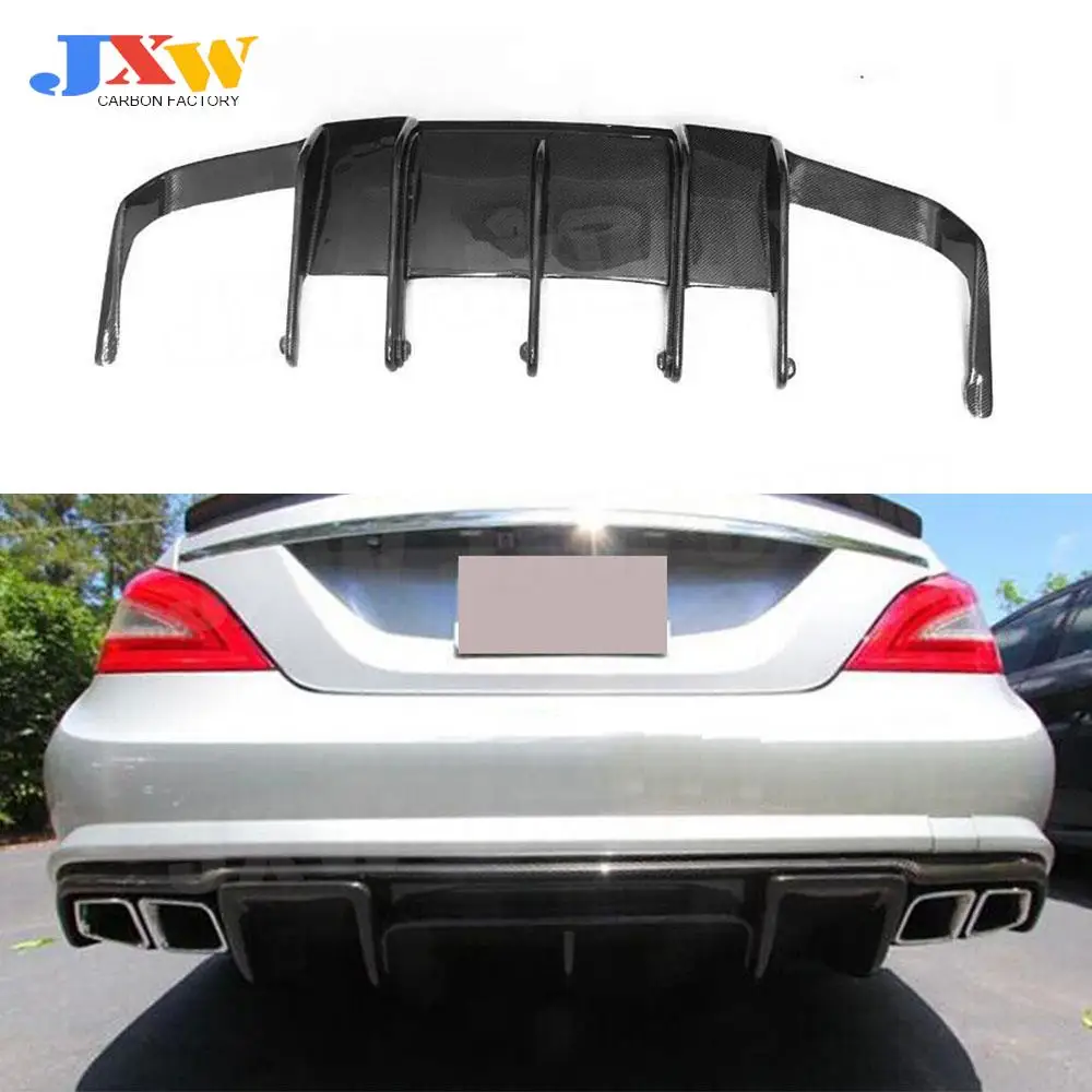 

For CLS Class Carbon Fiber Rear Lip Diffuser Spoiler For Mercedes Benz W218 CLS63 AMG Bumper 2011-2013 Bumper Skid Plate Guard