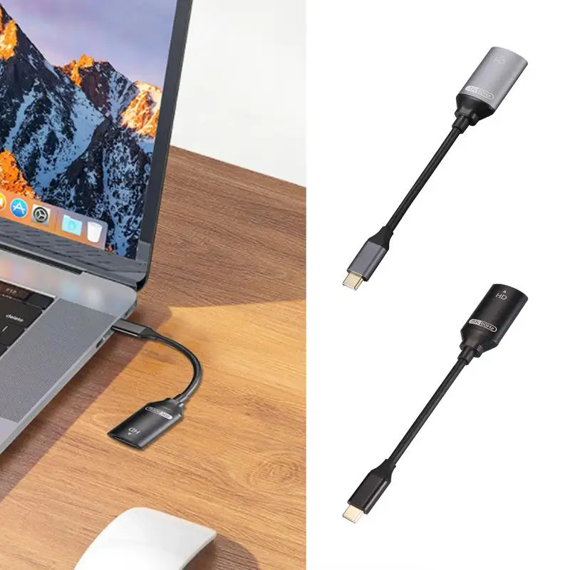 

Type C to HD Adapter Cable High-Speed Same Screen Conversion Cables Plug and Play Supports 4K Resolution Fit for PC Phone