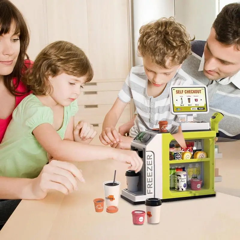 Supermercado Cash Register Playset para Crianças, Brinquedo Infantil, Scanner de Dinheiro, Máquina De Cartão De Crédito, Pretend Play Brinquedos para Meninos e Meninas