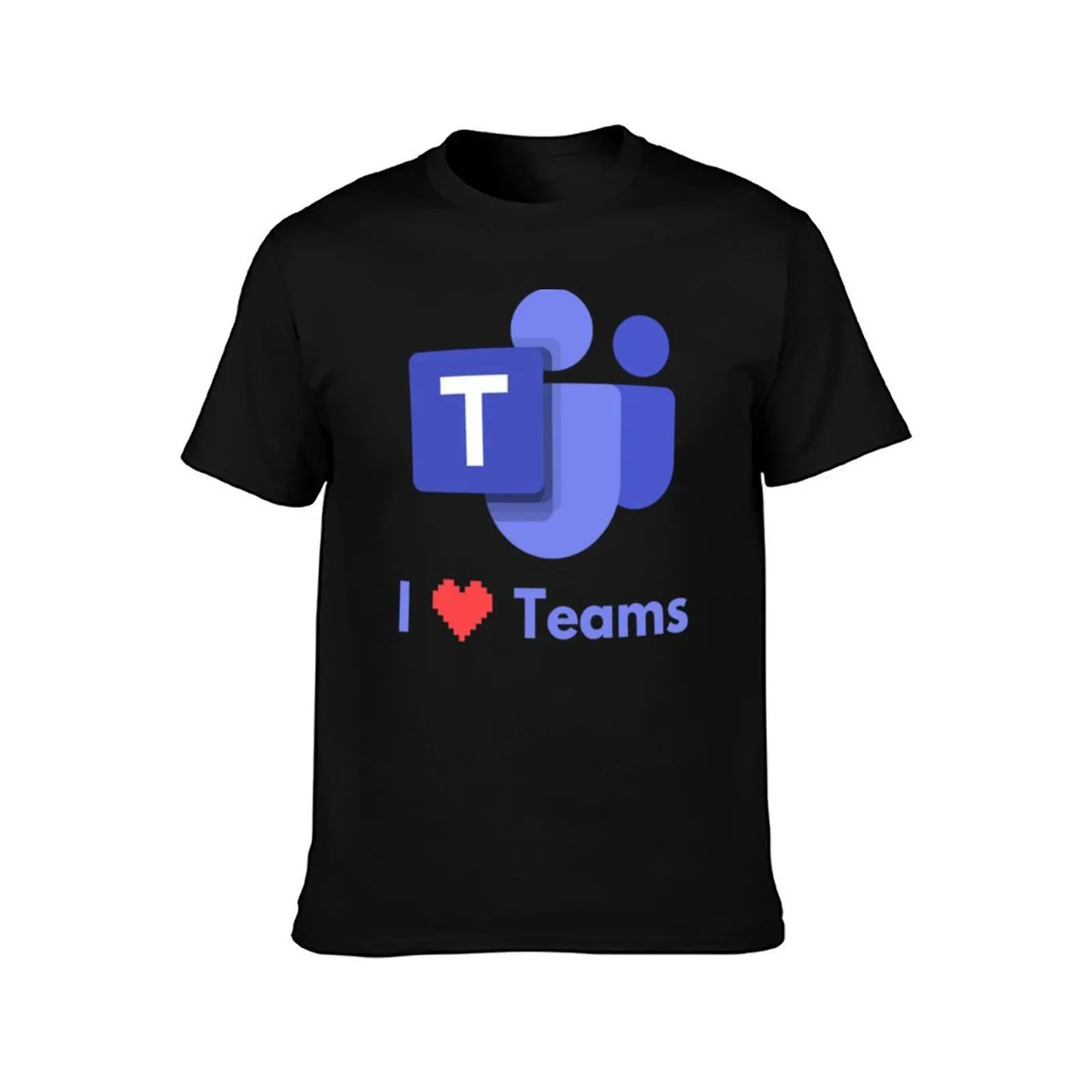 I Love Teams - Microsoft Teams T-Shirt, Summer Casual Cotton Tee, Oversized Streetwear Tops, Vintage Graphic Print, 100% Cotton