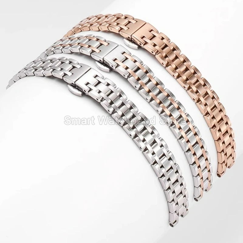 واجهة مقعرة لسوار ساعة Tissot Bellissima SmallLady من الفولاذ المقاوم للصدأ متين وسهل التنظيف وبارد ومريح على المعصم