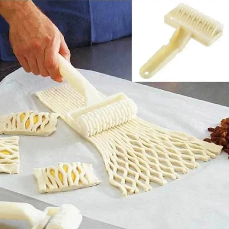 Creative Baking Tools Plastic Roller Mesh Cutter L/M/S Grid Pattern for Pastry Dough Fondant Pizza Cakes Pies Kitchen Supplies