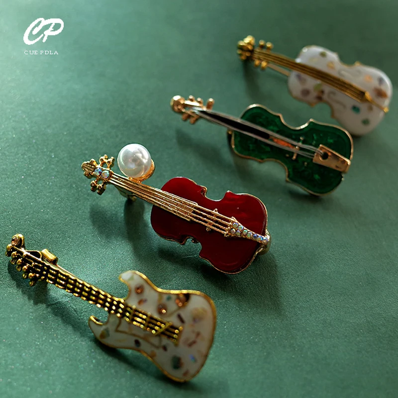 Fashion Musical Instruments  Guitar Violin Cello Piano  for Women Girl Kids Collar Brooch Cap Backpack Suit Pin