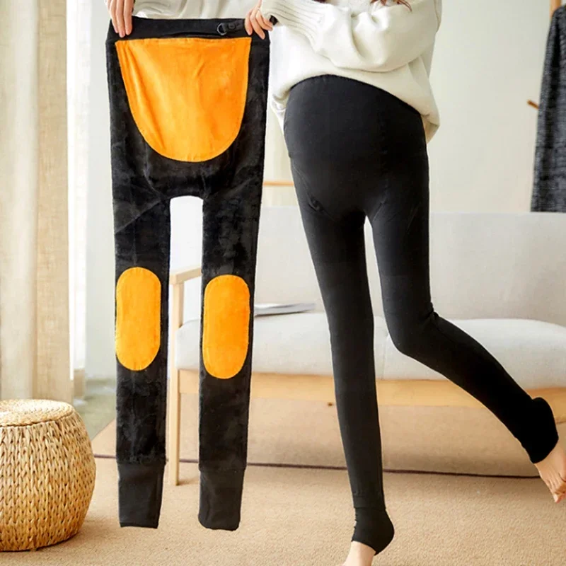 Add Layer Velvet Winter Clothes Maternity Leggings High Waist Trousers Thickened Warm Plus  Pregnancy Pants Pregnant Women