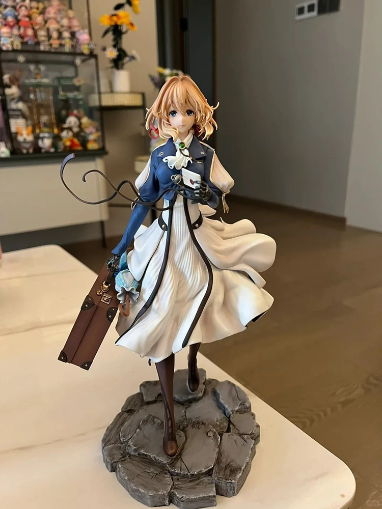 New 25cm Violet Evergarden Handmade Violet Eternal Garden Gk Tide Play Anime Girl Statue Model Tabletop Decoration Birthday Gift