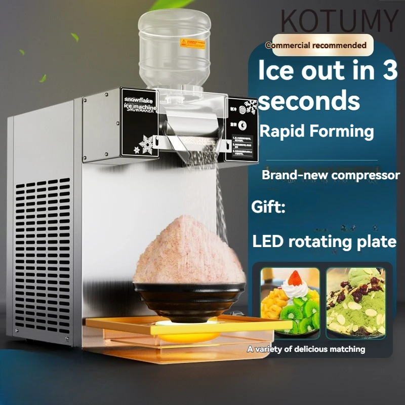 KOTUMY 220V Commercial Snowflake Ice Machine, Electric Shaved Ice Maker for Milk Ice, Dessert Shop & Hot Pot Restaurant Equipmen