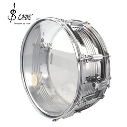 SLADE 14 Inch Snare Drum Nickel Plated Snare Drum Set with Strap Drumstick Professional Percussion Instruments for Practice