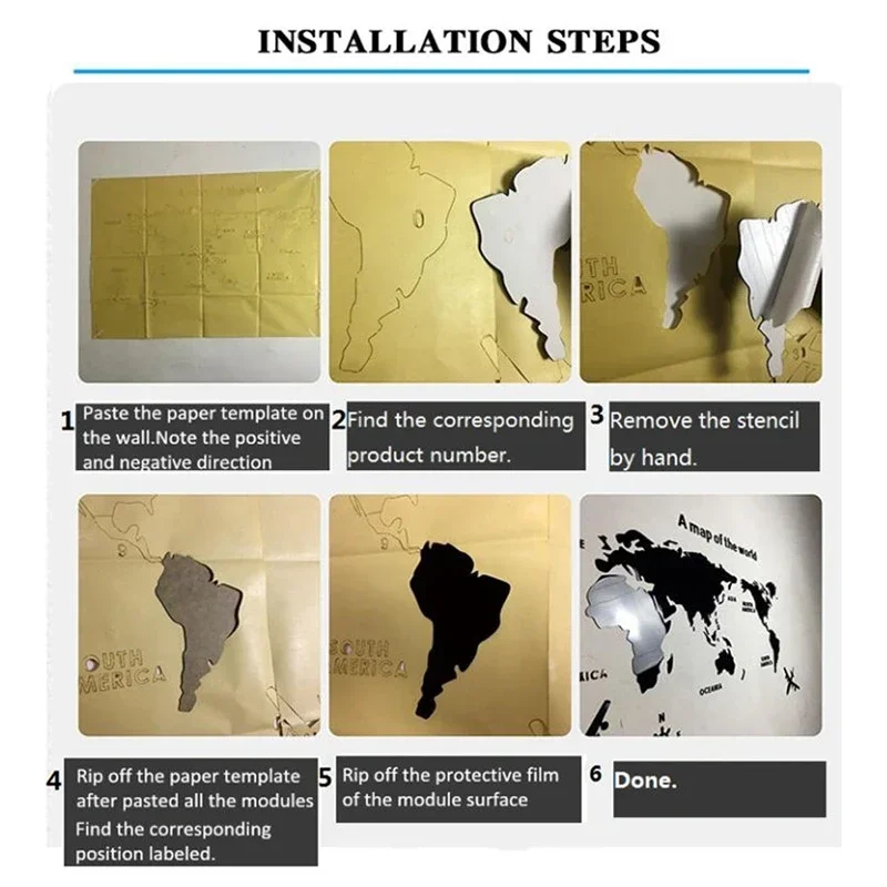 World Map Acrylic 3D Solid Crystal Bedroom Wall Living Room Classroom Stickers Office Wall Background Decoration Stickers