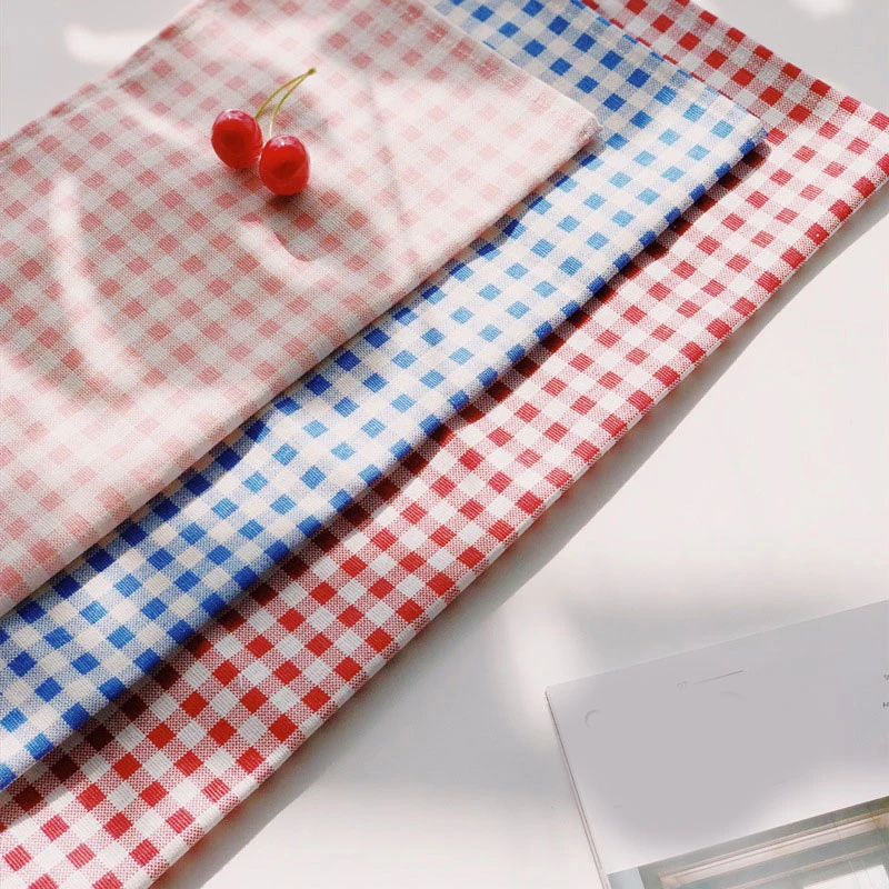 1 Pcs Plaid Cotton Placemat Japanese Fashion Style Fabric Table Mats Cotton Linen Napkins Simple Design Tableware Kitchen Tool