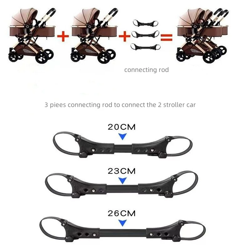 Custom Twins Baby Stroller Splitable Shock Absorption Multiple Weight Folding Sit and Lying Twin Baby Carriage Stroller